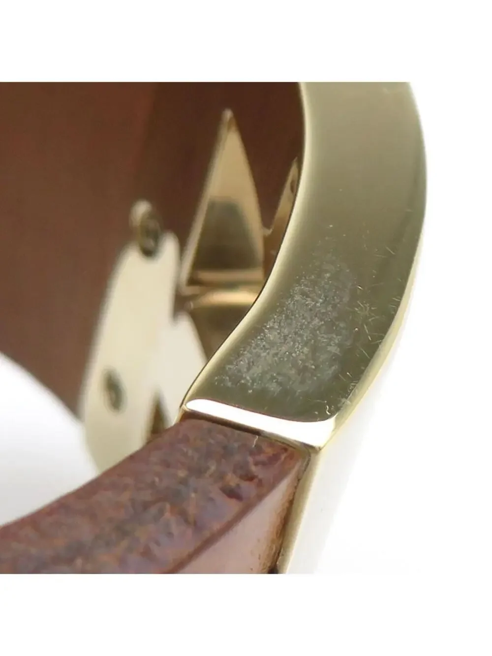 Auth Fendi Bangle Bracelet Brown/Gold #302724F19B